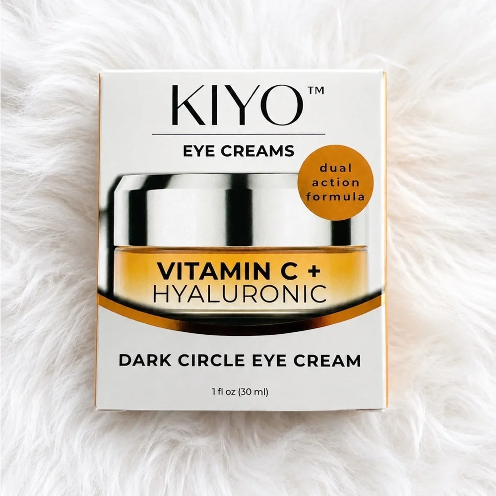 KIYO Vitamin C + Hyaluronic Dark Circle Eye Cream, Dual Action Formula, 1 fl oz